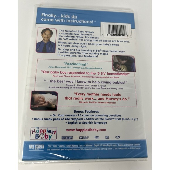 Happiest Baby DVD Harvey Karp MD Includes Soothing Sleep CD Calm Crying - Picture 2 of 3